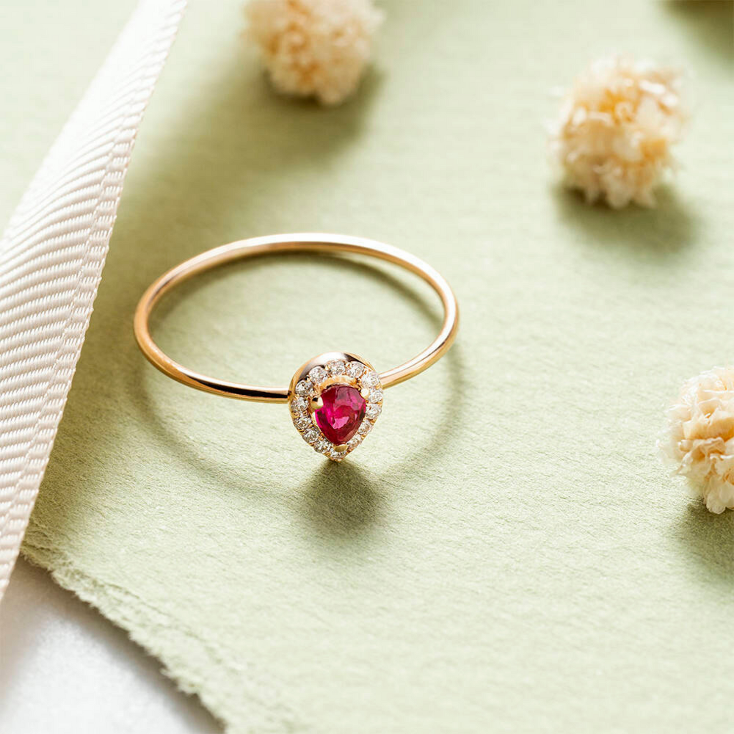 Tear Drop Diamond Ring