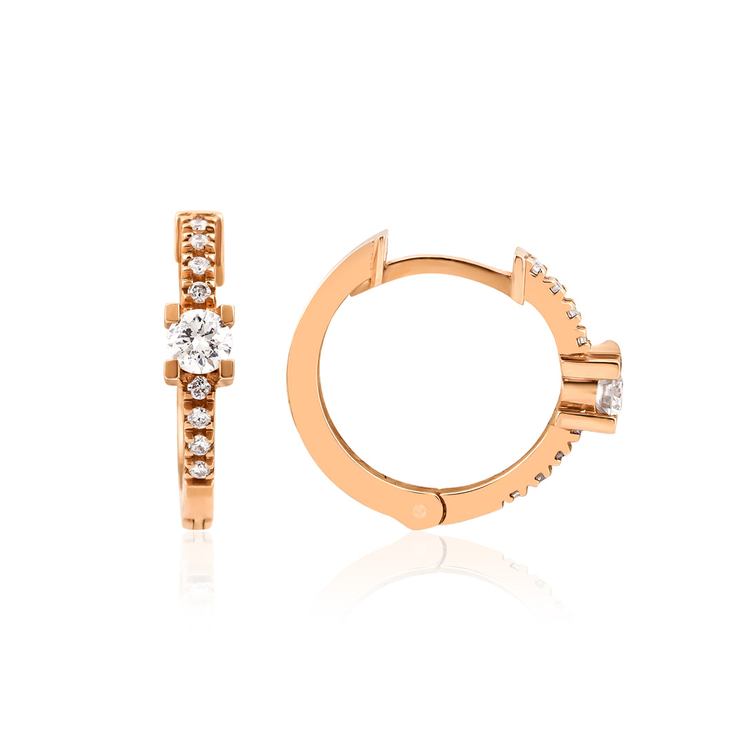 Solitaire Hoop Küpe