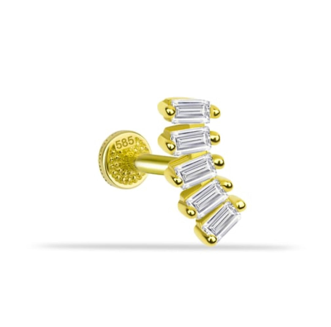 Five Baguette Gold Piercing
