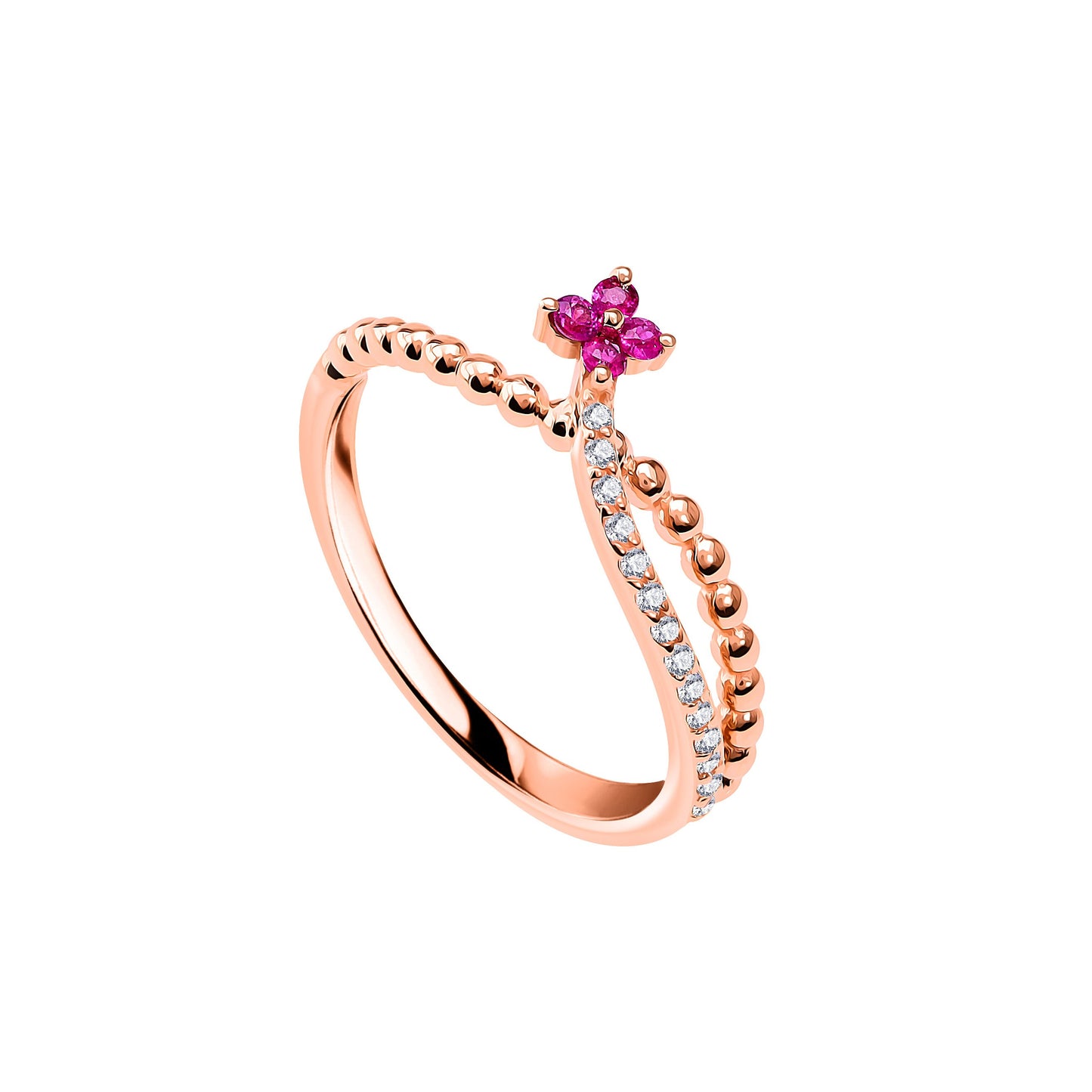 Ruby Floral Yüzük