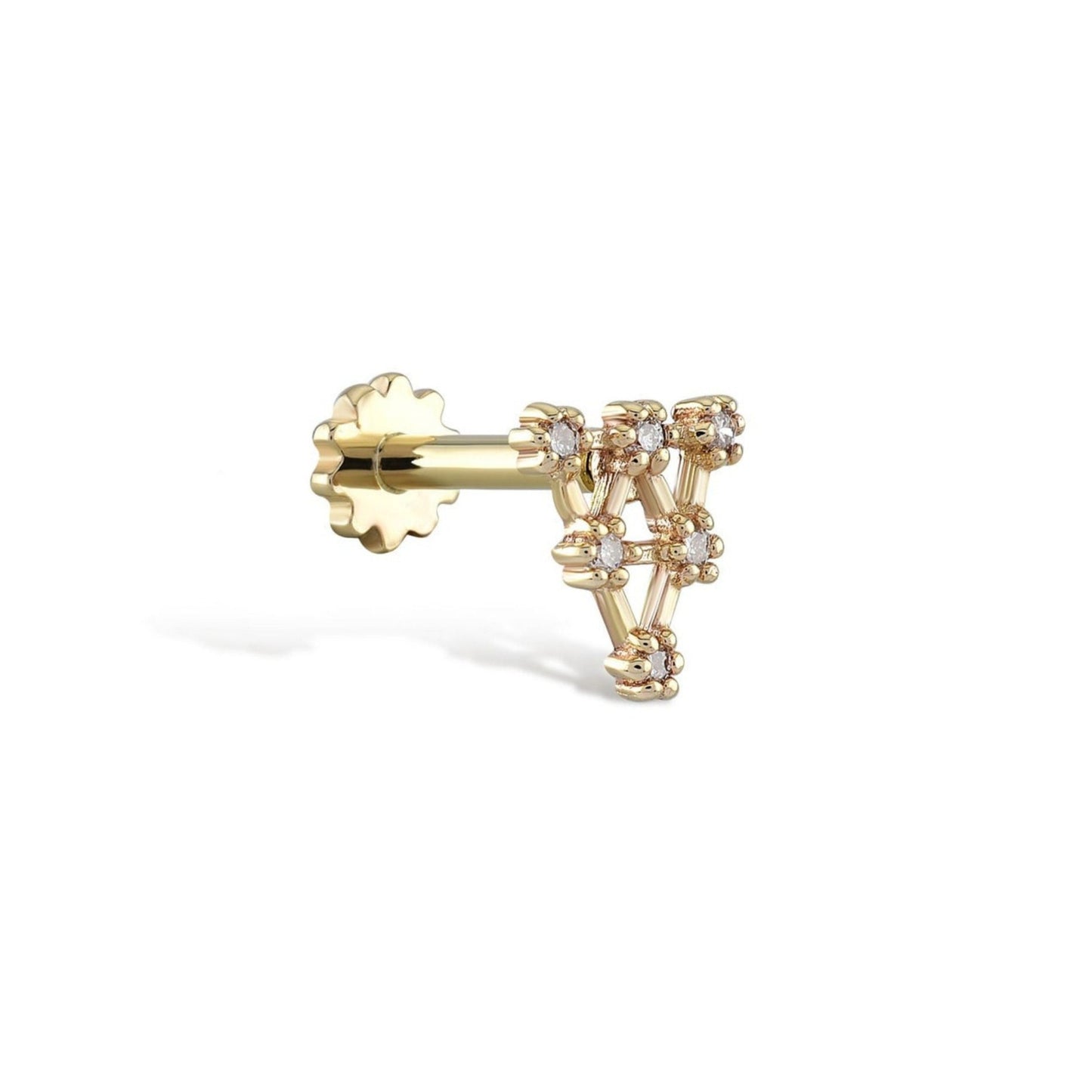 Diamond Triangle Gold Piercing