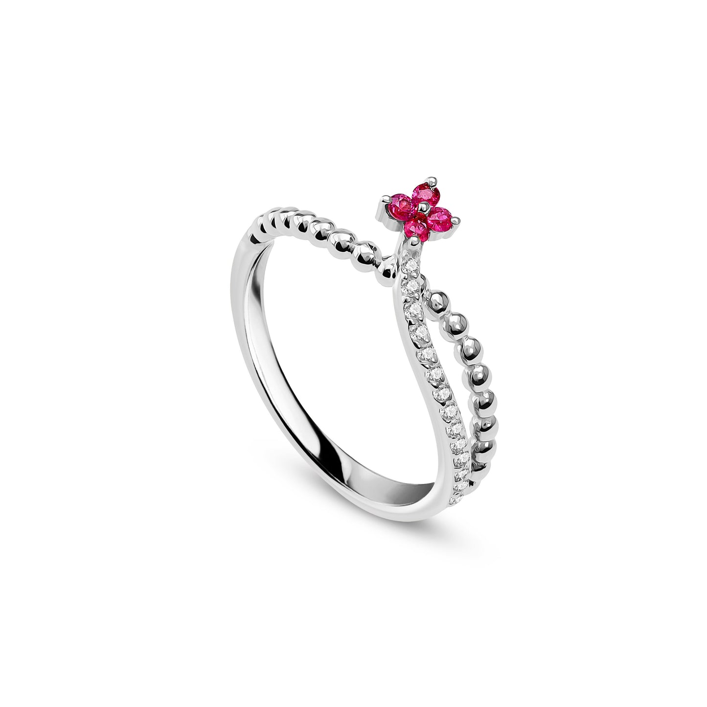 Ruby Floral Yüzük