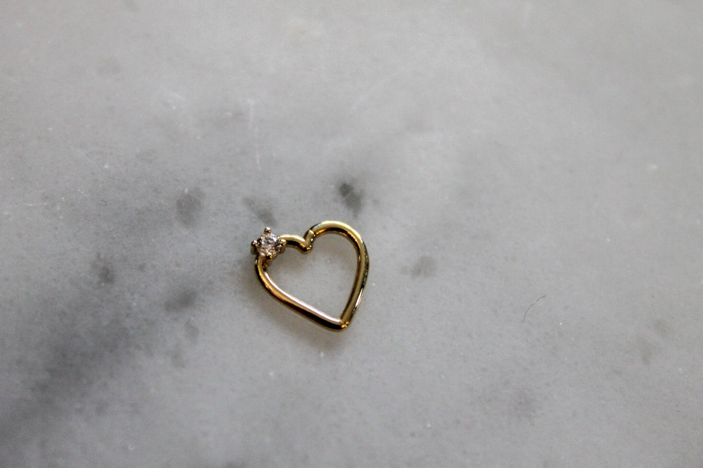 Single Heart Gold Piercing