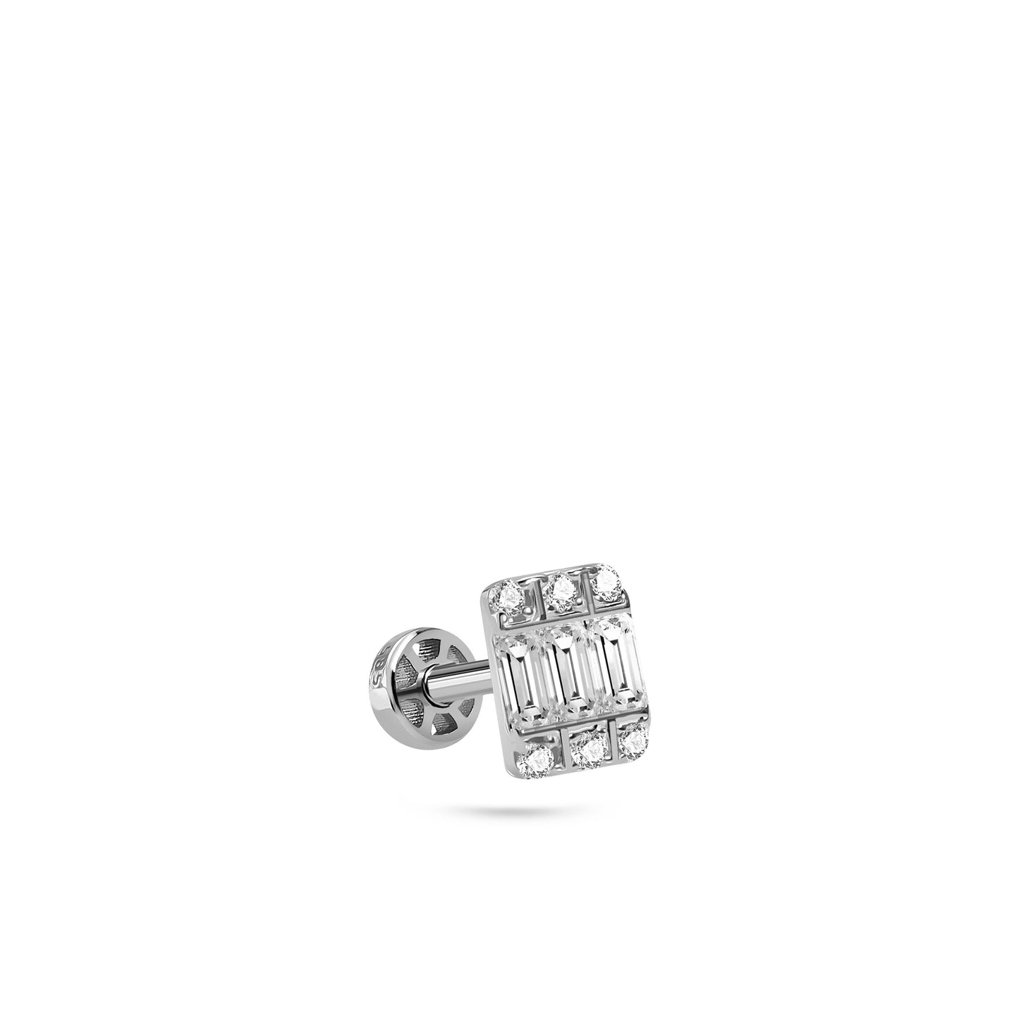 Baguette Cut Diamond Gold Piercing