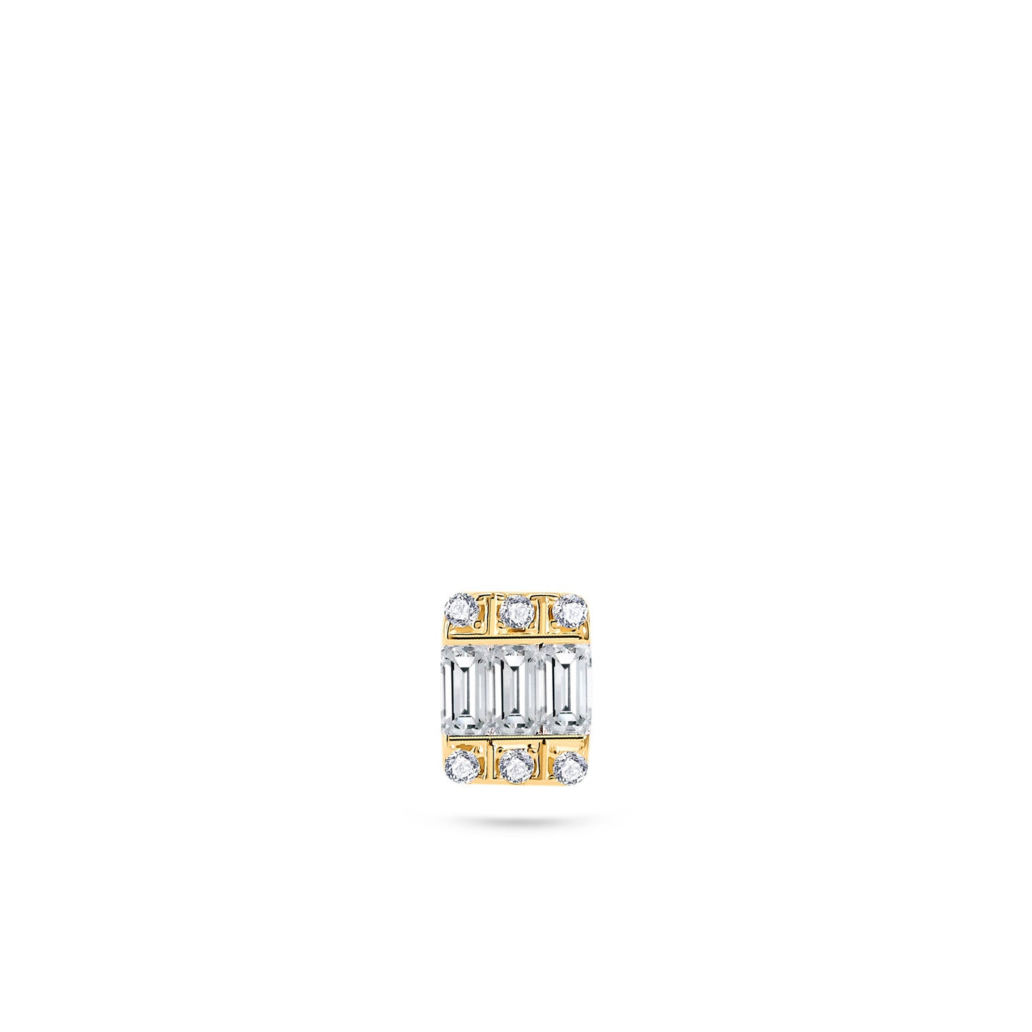Baguette Cut Diamond Gold Piercing