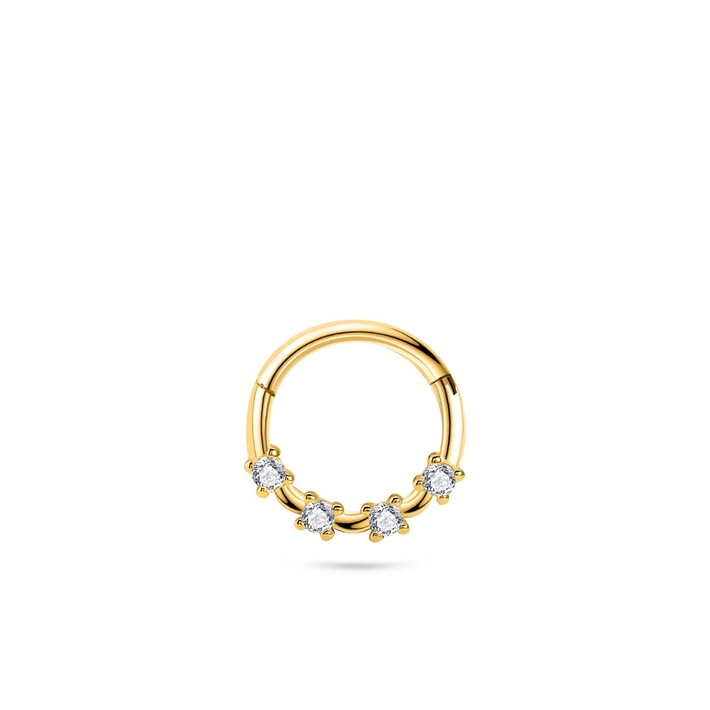 Four Diamond Clicker Gold Piercing