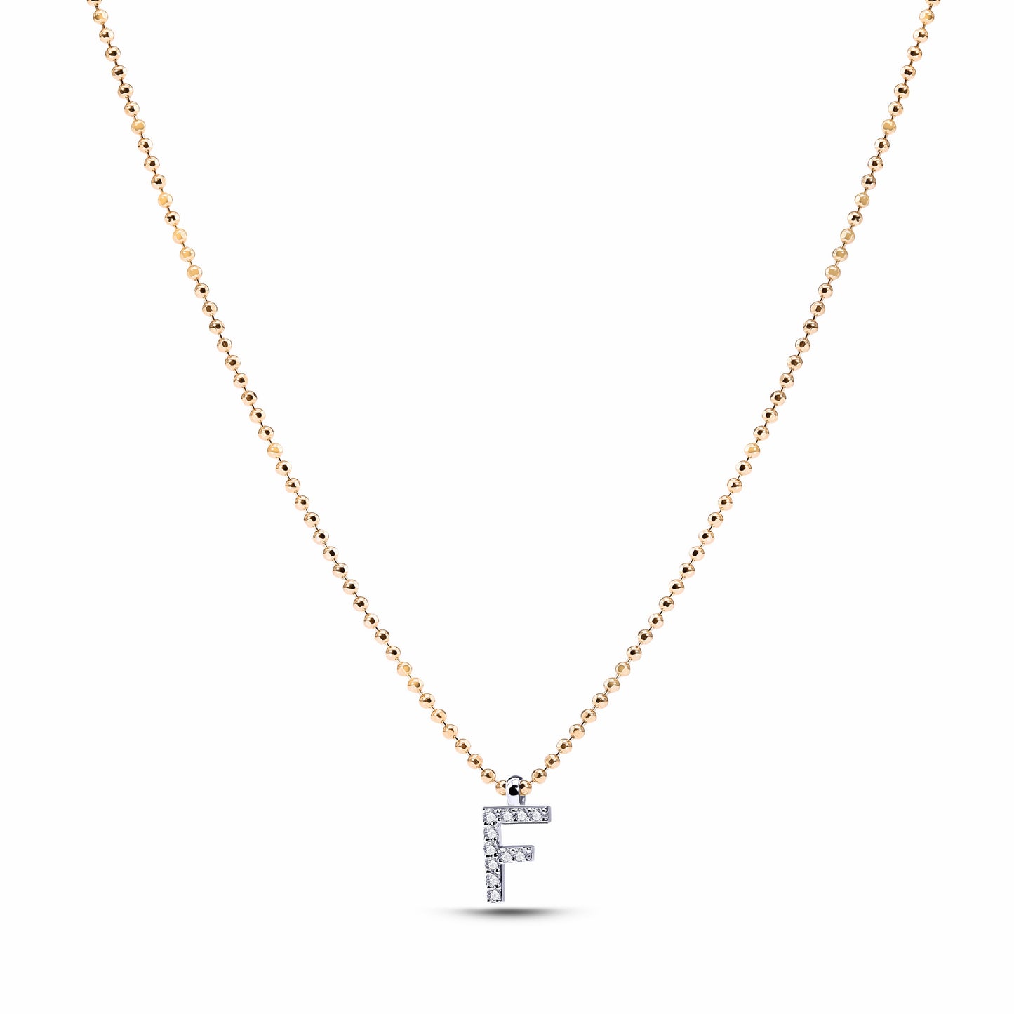 Gold Letter Diamond Kolye