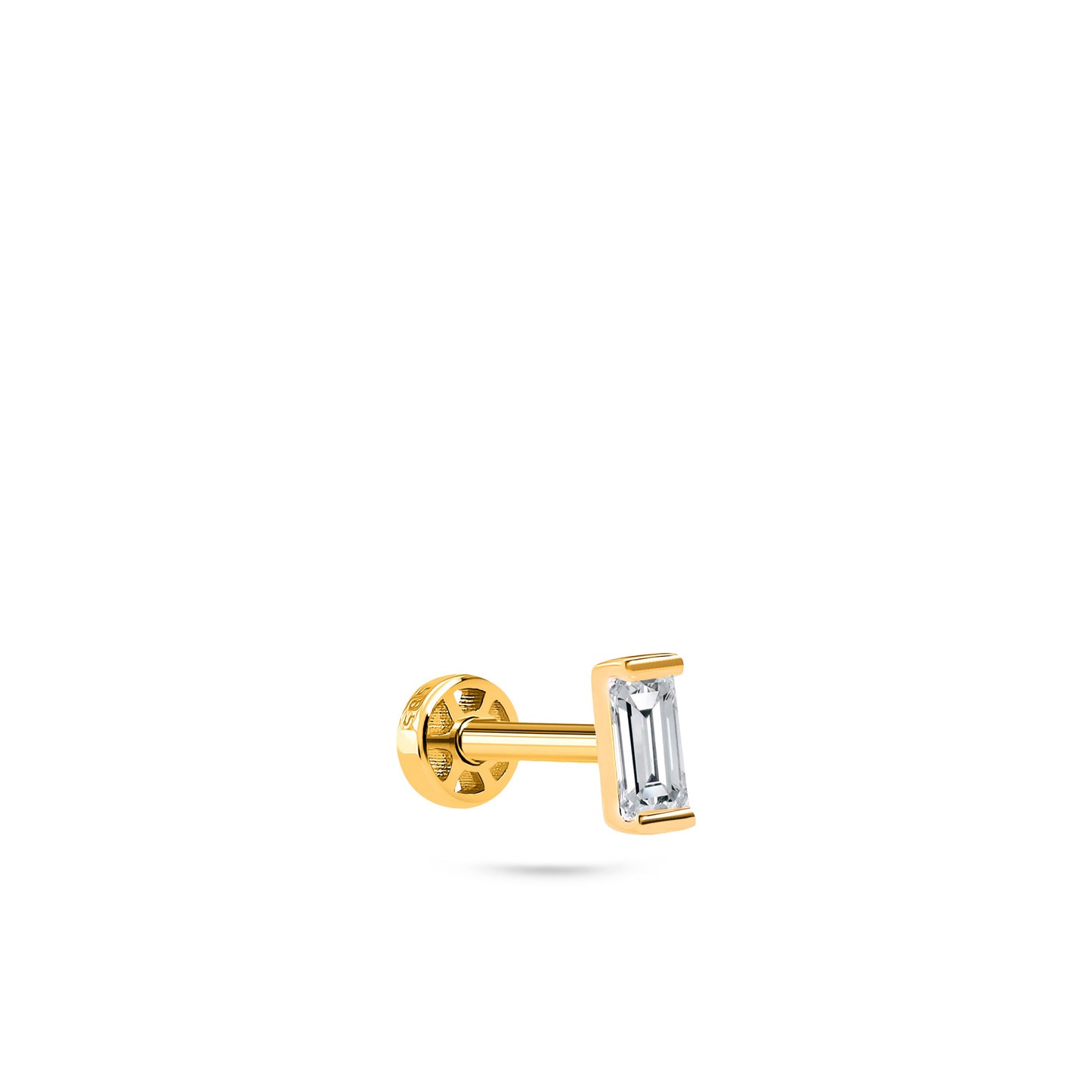 Single Baguette Gold Piercing