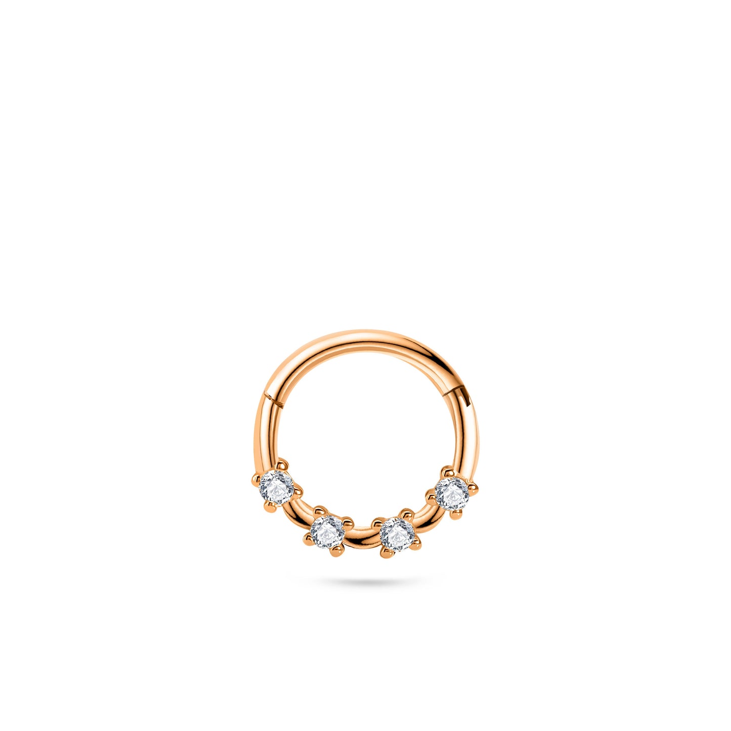 Four Diamond Clicker Gold Piercing