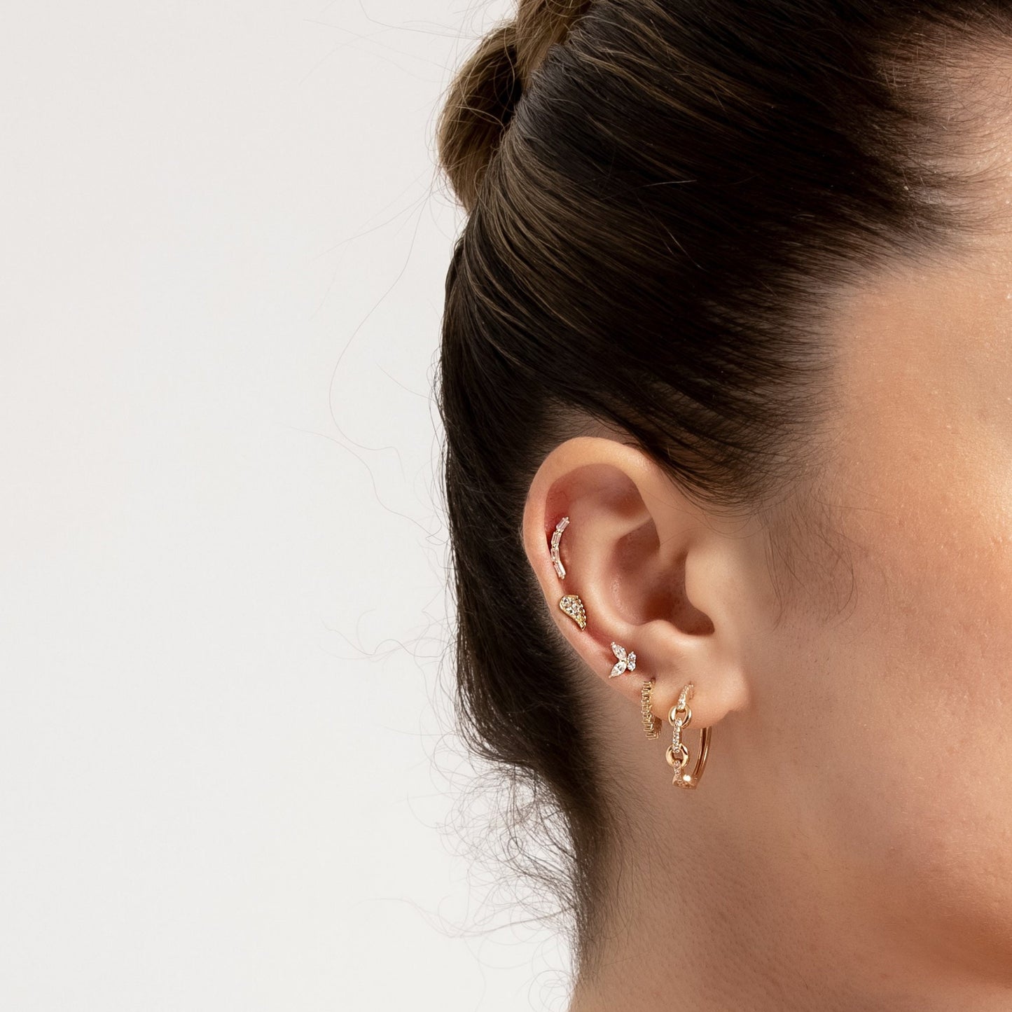 Four Baguette Gold Piercing