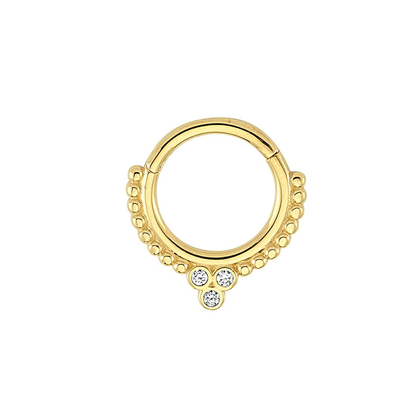 Trio Diamond Clicker Gold Piercing