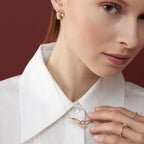 Celeste Kolye boyunda görünüm 14K altın pırlanta kolye