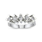 1.01 ct E-SI2 baguette pırlanta taşlı 14K altın beştaş yüzük