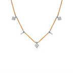 Clover Line Kolye detay görünümü - 14K altın pırlanta yonca kolye