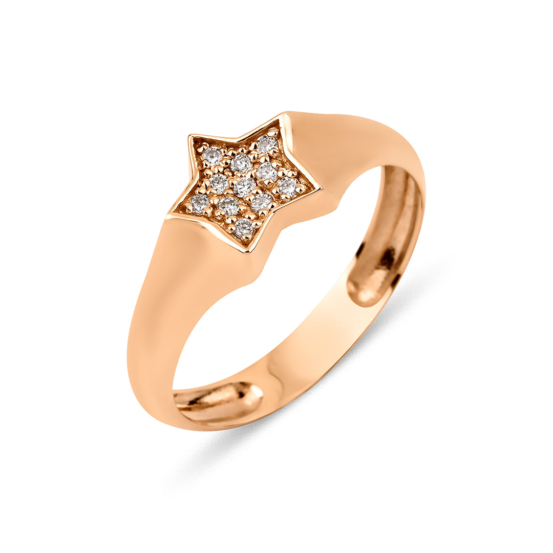 Glammed pırlanta yüzük 14K altın baget taşlı - ürün detay görünümü