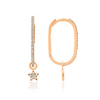 Shine it pırlanta küpe 14K altın sallantılı - ürün detay görünümü