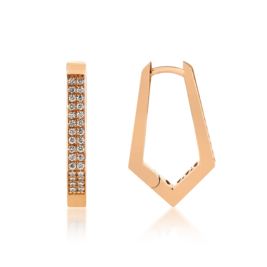 Sharpen halka küpe 14K altın pırlanta detaylı - ürün detay görünümü