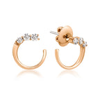 Curve pırlanta küpe 14K altın - ürün detay görünümü