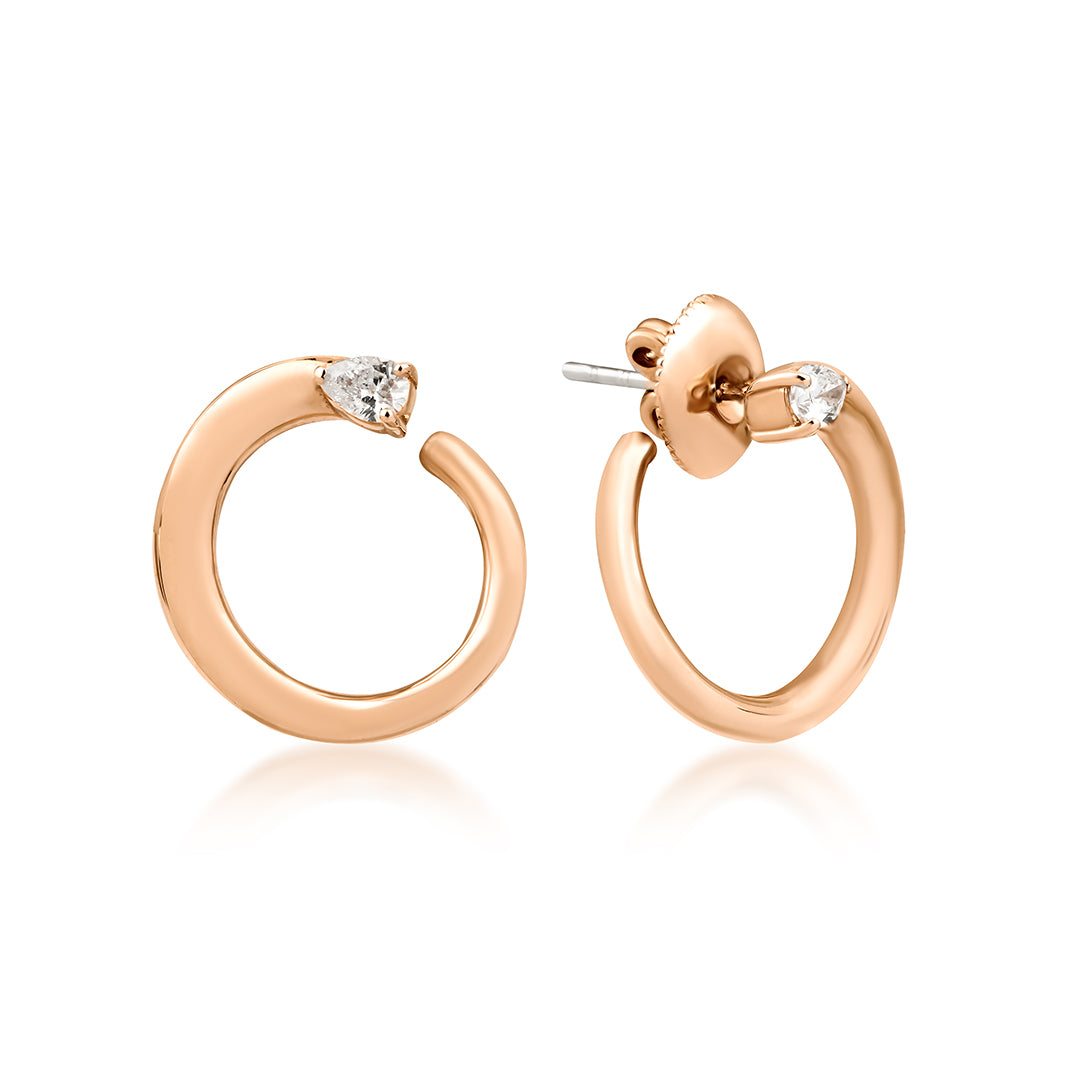 Eternal damla pırlanta küpe 14K altın - ürün detay görünümü