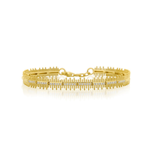 Baton 14K altın tennis bileklik 0.24 ct E-VS pırlanta baton tasarım - Ala Fine Jewelry