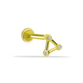 Triangle Gold Piercing - 14K altın üçgen piercing, 0.03 ct pırlanta taşlı