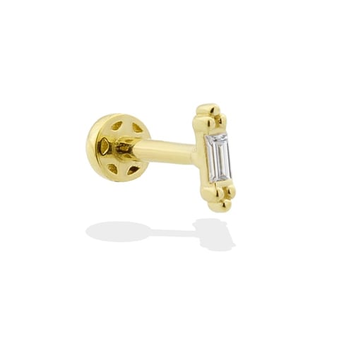 Dot Baguette Diamond Piercing