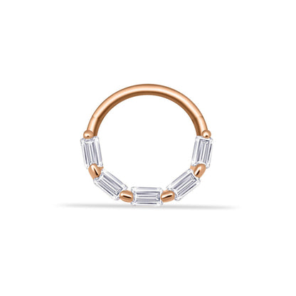 Baguette Gold Clicker Piercing