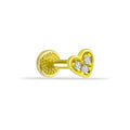 Heart Tiny Gold Piercing - 14K altın kalp piercing, pırlanta taşlı
