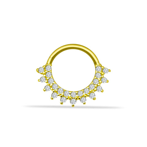 Diamond Gold Clicker Piercing detay görünümü - 14K altın pırlanta clicker piercing