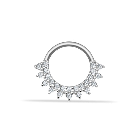 Diamond Gold Clicker Piercing detay görünümü - 14K altın pırlanta clicker piercing