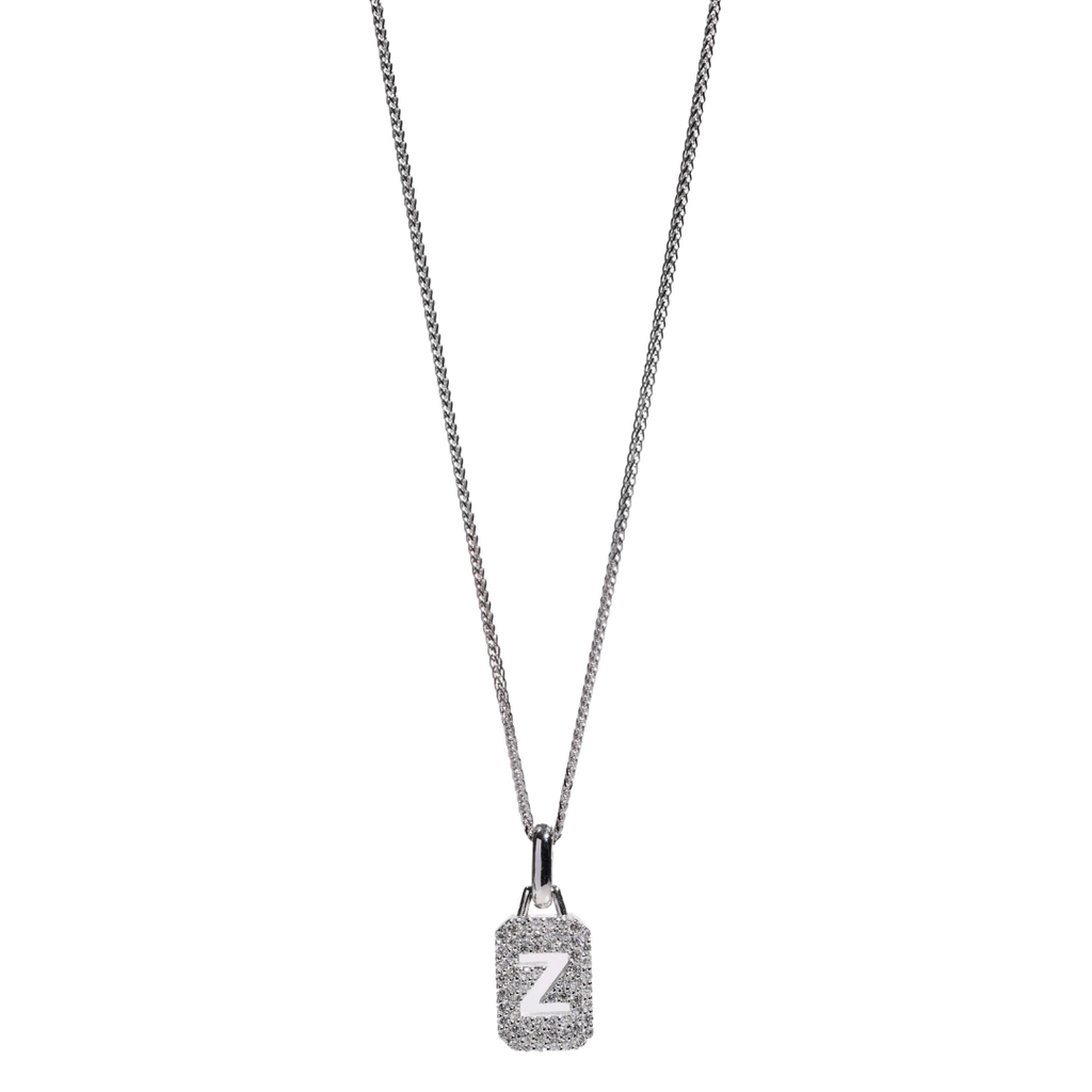 Charm Letter Kolye - 14K altın harf kolye, 0.40 ct E-VS pırlanta