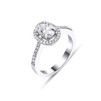 1.00 ct D-SI2 HRD sertifikalı oval kesim pırlanta tektaş yüzük 14K altın yan taşlı