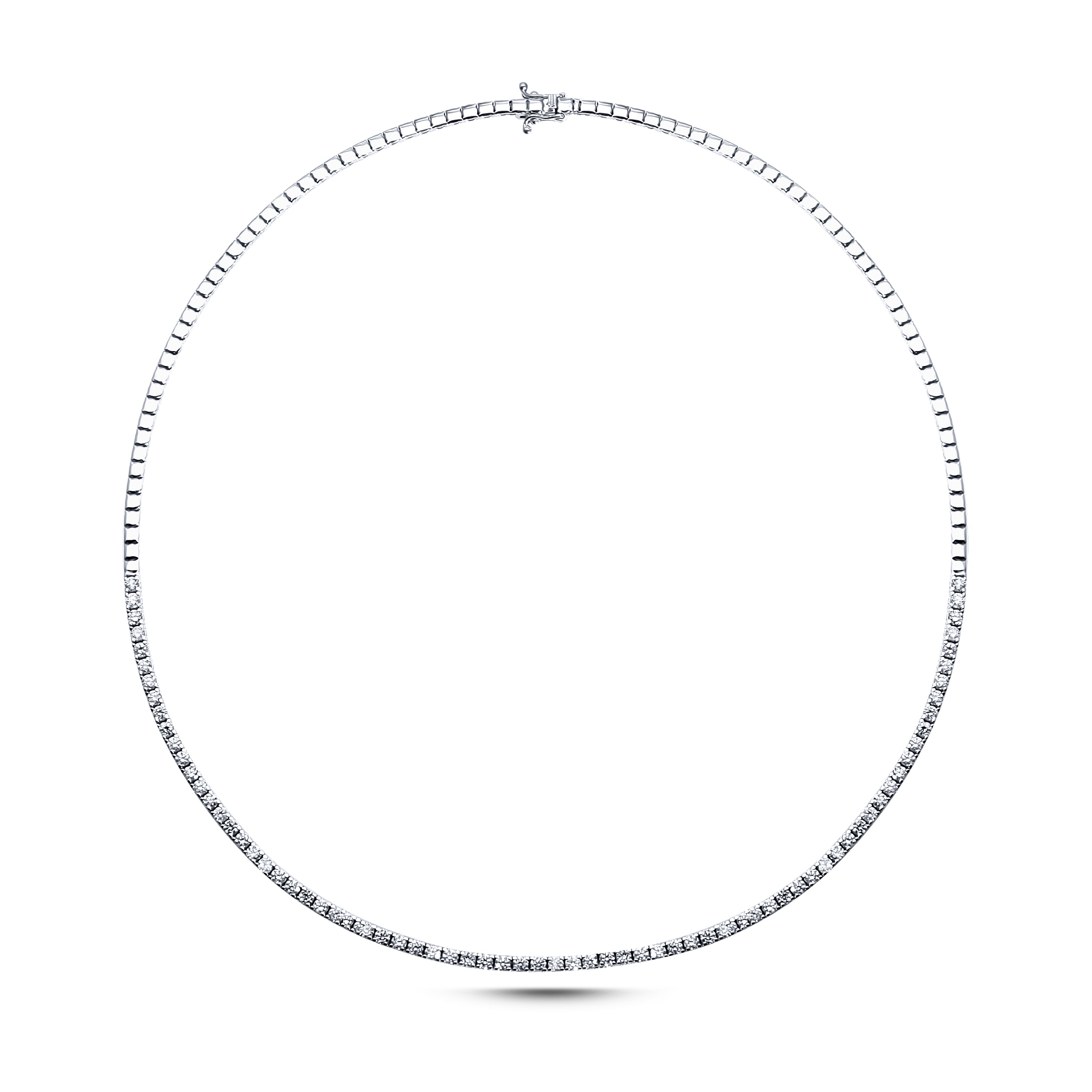 2.34 ct E-VS pırlanta taşlı 14K altın yarımtur suyolu kolye