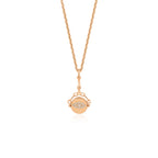 Spinner 14K altın dönen disk kolye göz detaylı 0.40 ct E-VS pırlanta - Ala Fine Jewelry