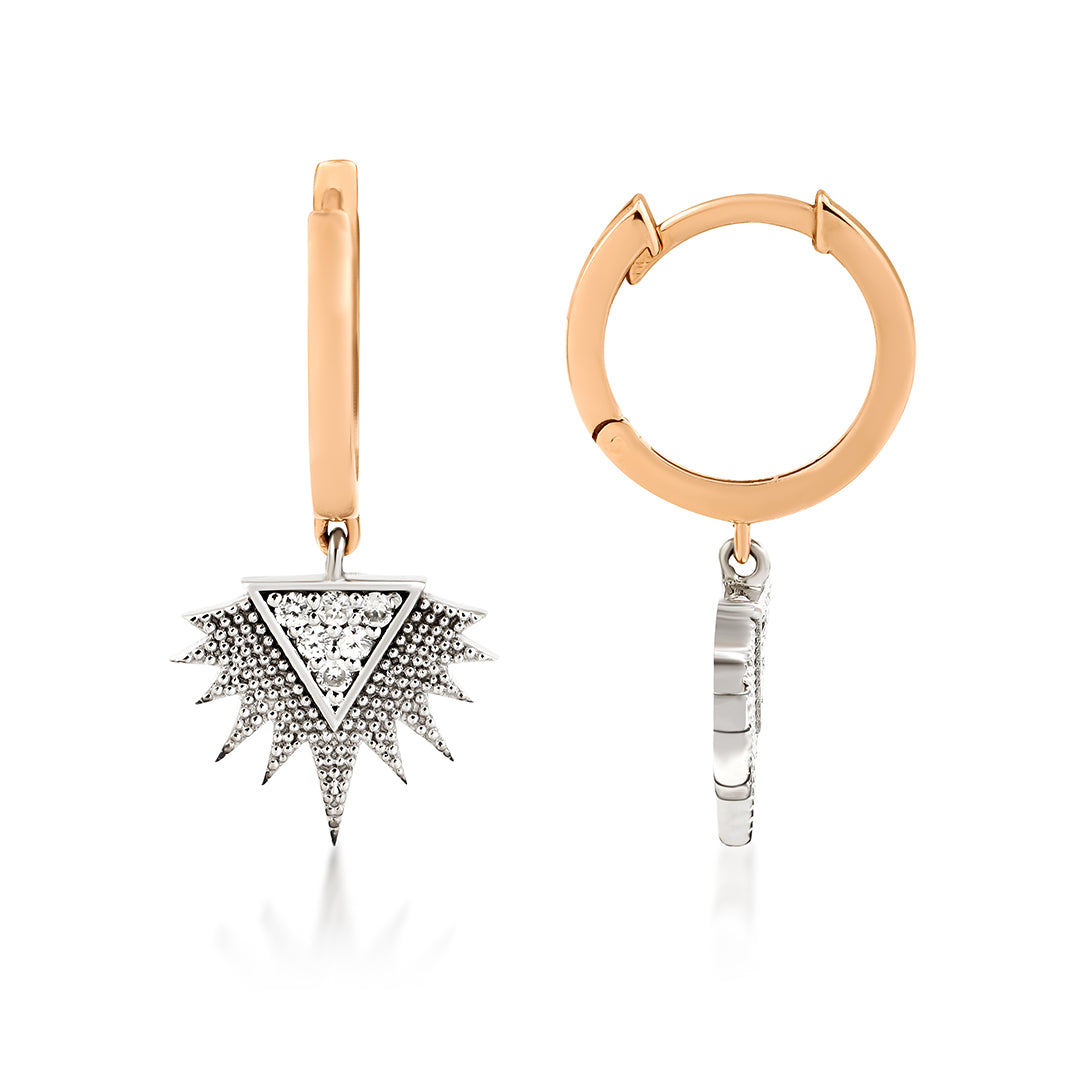 Sunlit pırlanta küpe 14K altın - ürün detay görünümü