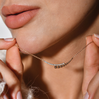 Bubble Kolye boyunda görünümü - 14K altın pırlanta kolye