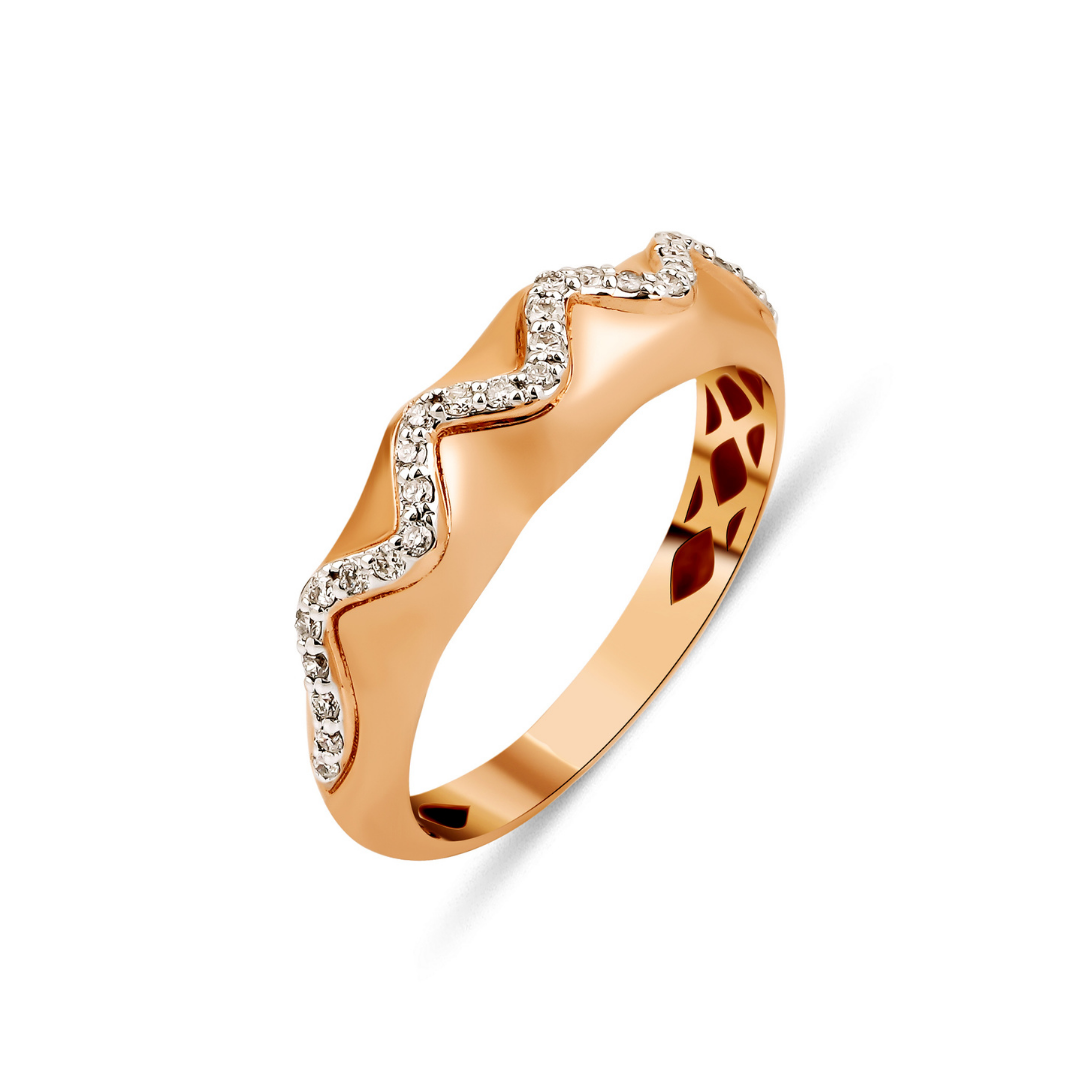 River Yüzük detay görünümü - 14K altın pırlanta yüzük