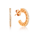 Arc Hoop Küpe detay görünümü - 14K altın pırlanta halka küpe