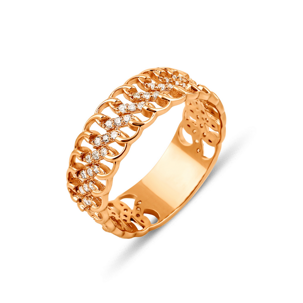 Knot Yüzük detay görünümü - 14K altın pırlanta yüzük