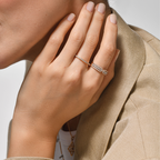 Pisces Yüzük parmakta görünümü - 14K altın pırlanta yüzük