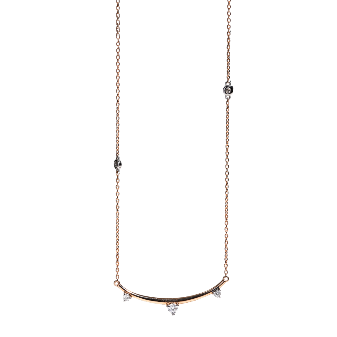 Arc Diamond Kolye - 0.24 ct pırlanta ve 14K altın ark tasarım kolye