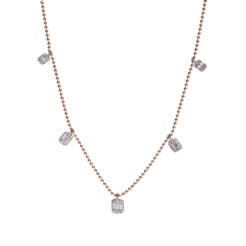  "Baguette Heaven Kolye - 0.42 ct baguette kesim pırlanta ve 14K altın kolye