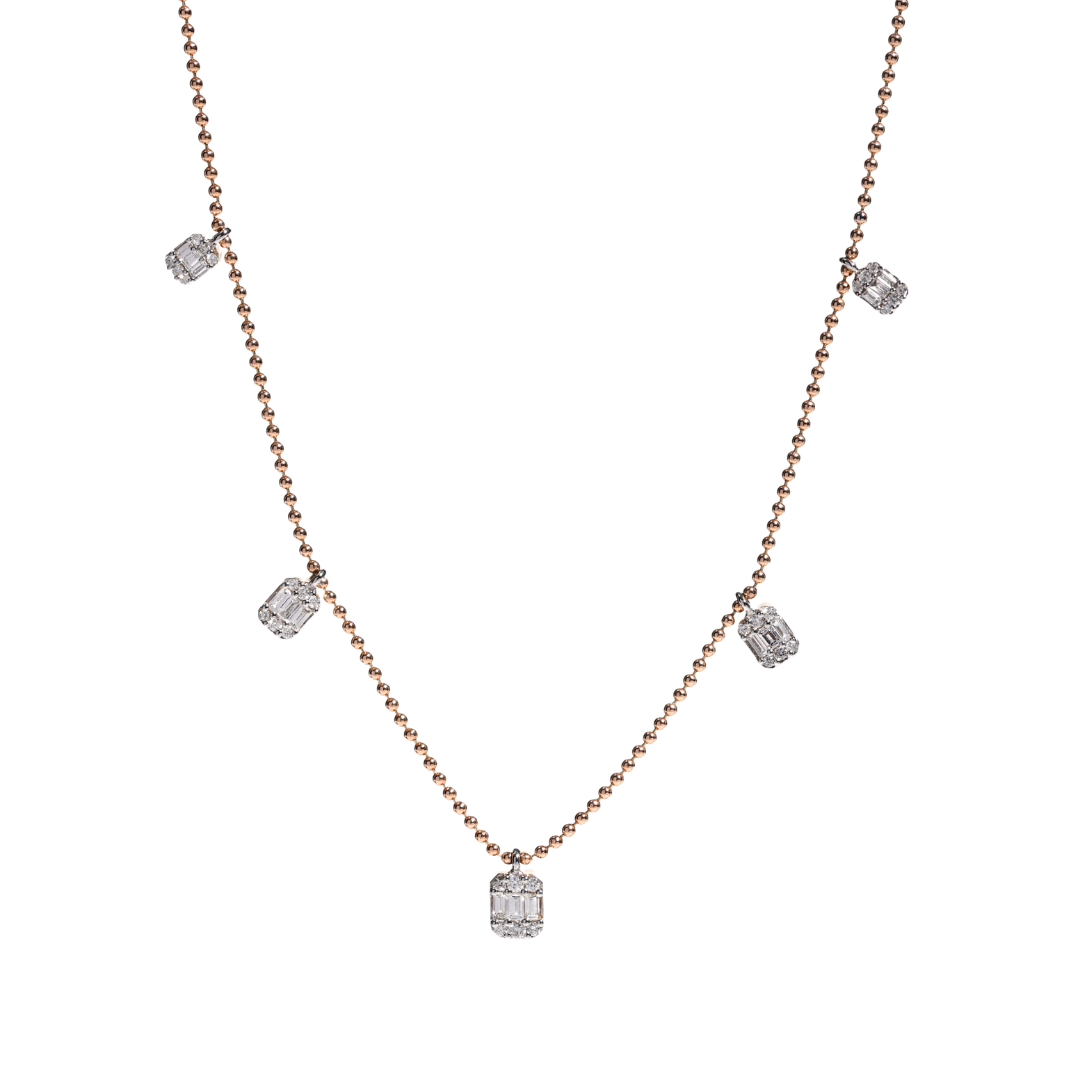  "Baguette Heaven Kolye - 0.42 ct baguette kesim pırlanta ve 14K altın kolye