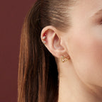 Celeste küpe çift model yan profil pırlanta detay