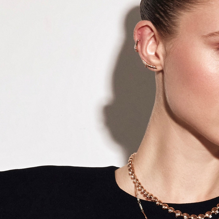 Ivy Line Küpe - 0.06 ct E-VS pırlanta detay görünümü