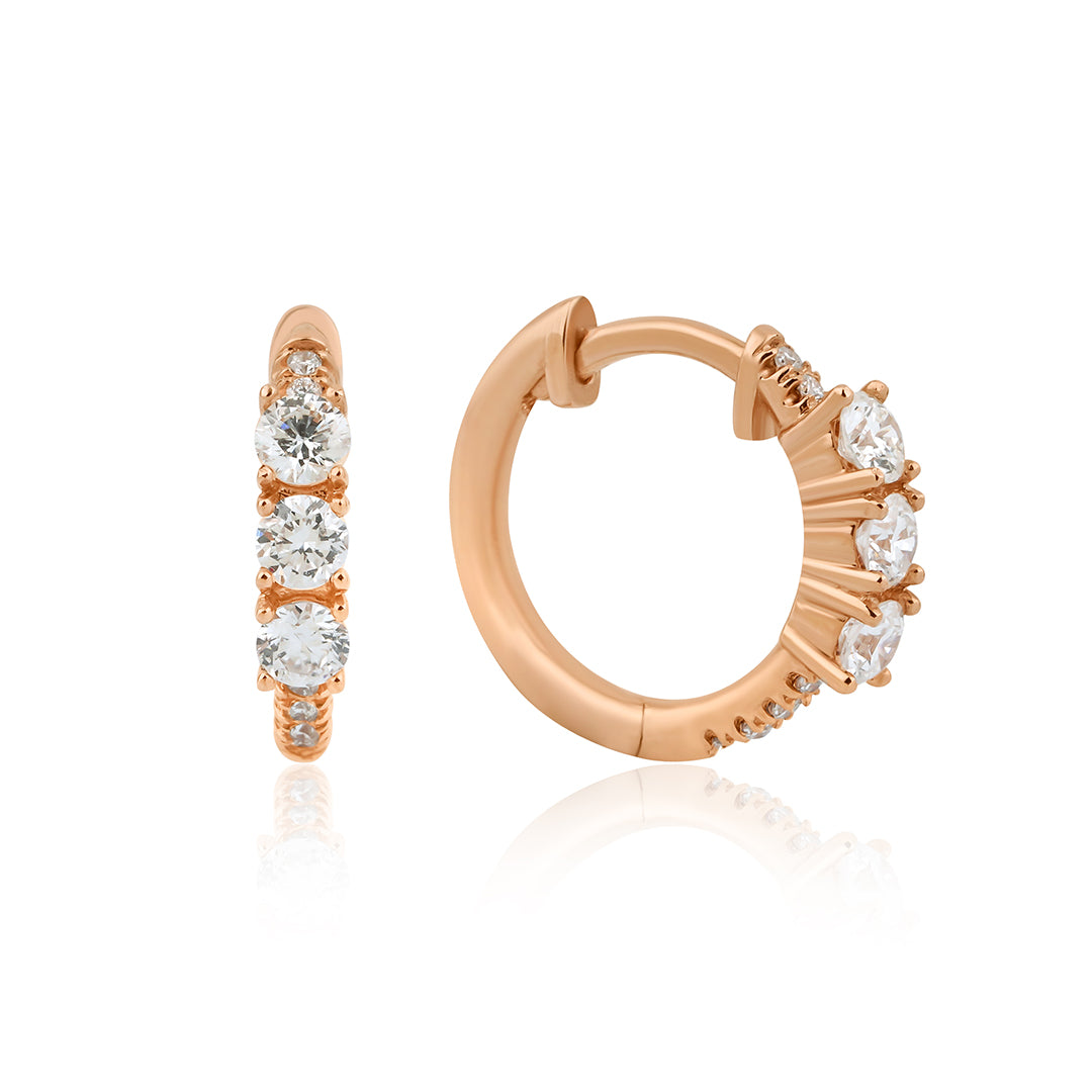 Nano Diamond 14K altın halka küpe 0.32 ct E-VS pırlanta - Ala Fine Jewelry