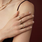 Regna pırlanta yüzük, 14K altın, parmakta görünüm