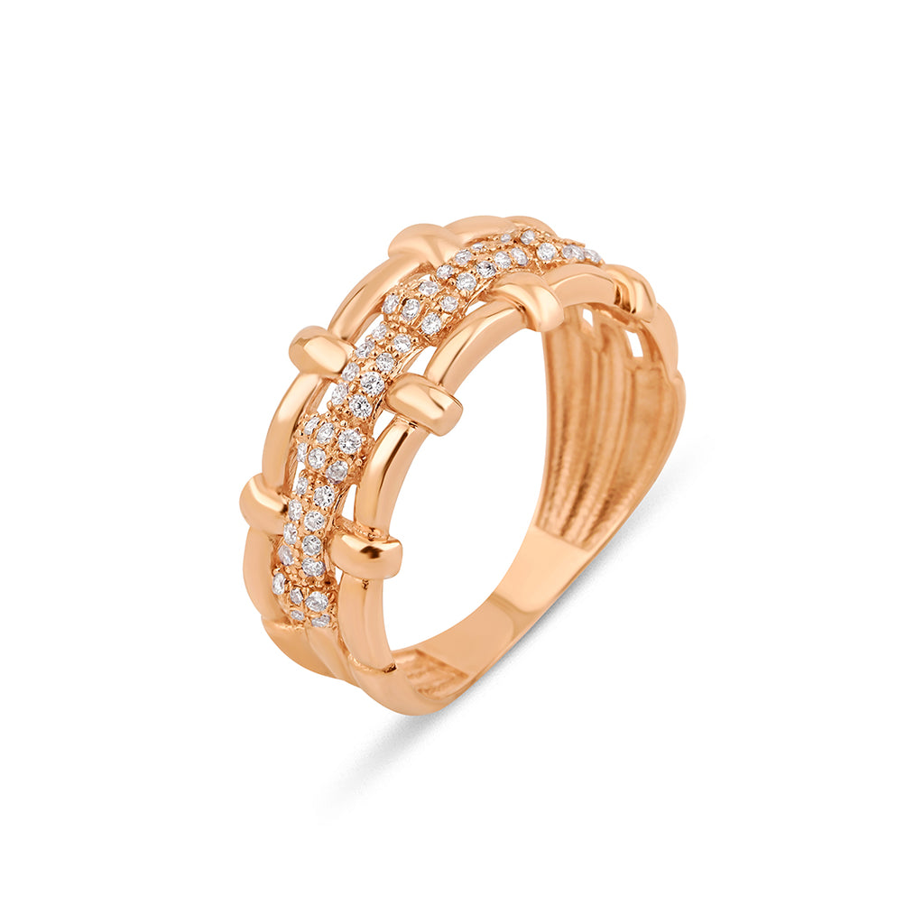 Route 14K altın yüzük 0.25 ct E-VS baget pırlanta - Ala Fine Jewelry