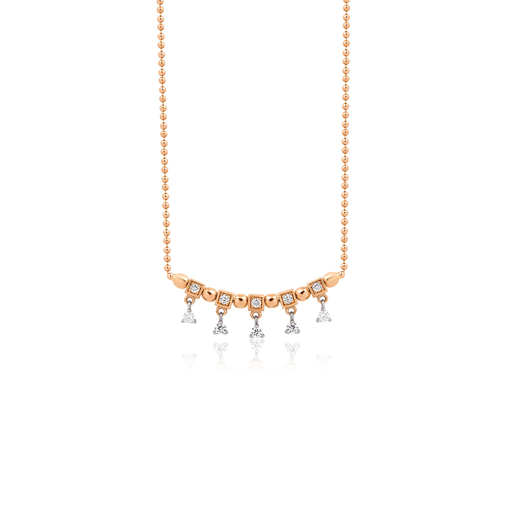 14K altın Mixed kolye pırlanta detayları