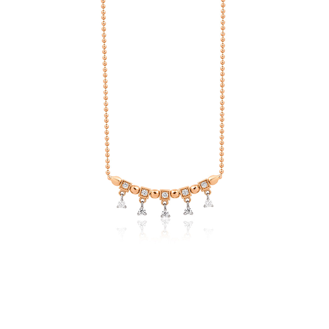 14K altın Mixed kolye pırlanta detayları